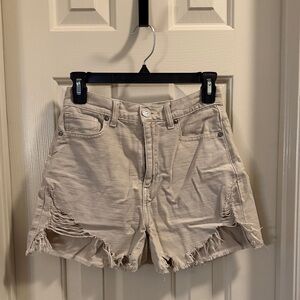 American Eagle Tan Distressed Jean Shorts